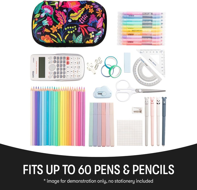 Zipit Flowers Pencil Case for Girls, Cute Pencil Box for School, Large Capacity Stationery Organizer Box - Image 4